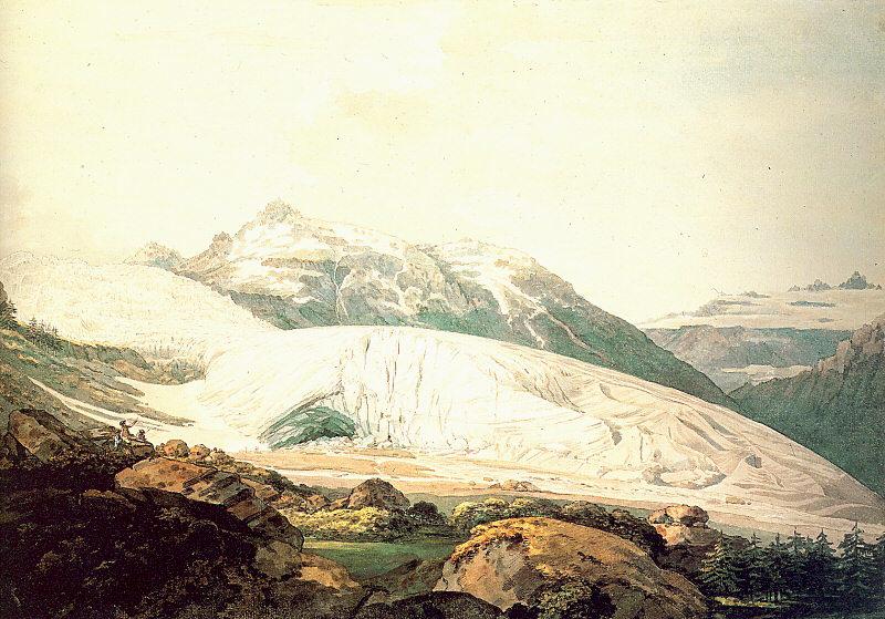 Pars, William The Rhone Glacier and the Source of the Rhone Sweden oil painting art